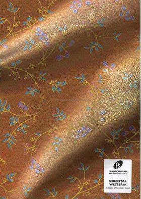 Orientals | Wisteria Copper with Gold highlights on Handmade, Recycled, Metallic A4 paper-curled | PaperSource