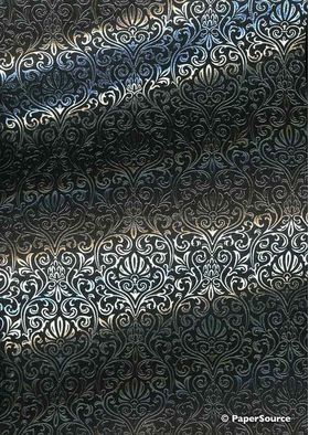 Foiled Eternity Silver Foil on Black Smooth Matte Handmade, Recycled A4 Paper | PaperSource