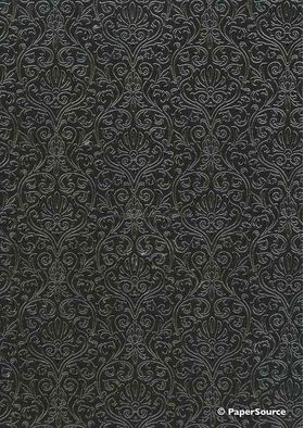 Foiled Eternity Silver Foil on Black Smooth Matte Handmade, Recycled A4 Paper | PaperSource
