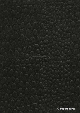 Leather Lugarno Crocodile Black Sheen Embossed Faux Leather Handmade Recycled paper | PaperSource