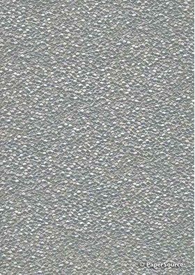 Embossed Pebble Silver Pearlescent A4 handmade recycled paper