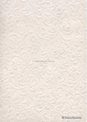 Embossed Gardenia Ivory Pearl Pearlescent A4 handmade paper | PaperSource