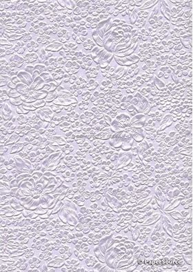 Embossed Bouquet Ice Lilac Pearlescent A4 handmade, recycled paper | PaperSource