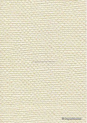 Embossed Burlap Opal Cream Pearlescent A4 handmade, recycled paper
