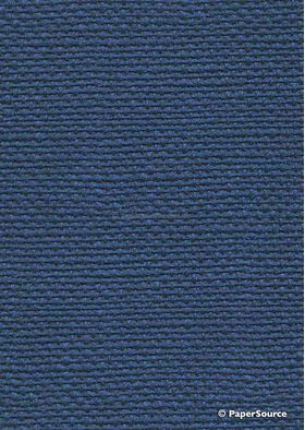 Embossed Burlap Indigo Navy Blue Pearlescent A4 handmade, recycled paper