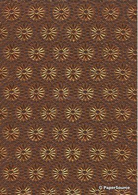 Embossed Foil Copper on Chocolate Daisy Circles