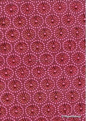 Embossed Foil Red on Pink Daisy Circles