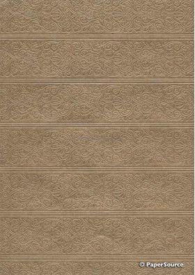 Embossed Eternity Border Mink Pearlescent A4 handmade, recycled paper | PaperSource