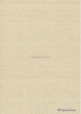 Embossed Eternity Border Opal Ivory Pearl Pearlescent A4 handmade, recycled paper | PaperSource