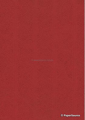 Embossed Eternity Border Red Matte  A4 handmade, recycled paper | PaperSource