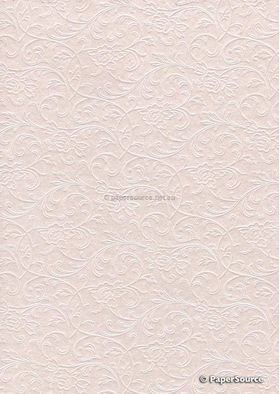 Embossed Espalier Ice Baby Pink Pearlescent A4 handmade, recycled paper | PaperSource