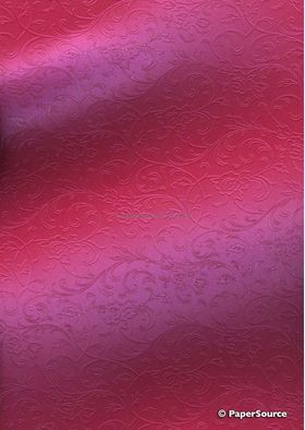 Embossed Espalier Fuchsia Pearlescent A4 recycled paper | PaperSource