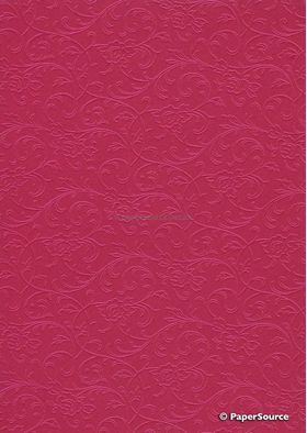 Embossed Espalier Fuchsia Pearlescent A4 recycled paper | PaperSource