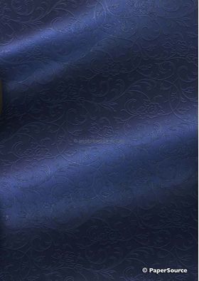 Embossed Espalier Indigo Blue Pearlescent A4 recycled paper | PaperSource