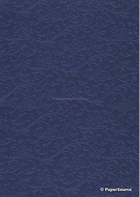 Embossed Espalier Indigo Blue Pearlescent A4 recycled paper | PaperSource