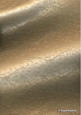 Embossed Espalier Gold Pearlescent A4 handmade, recycled paper | PaperSource