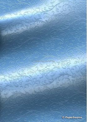 Embossed Espalier Pastel Blue Pearlescent A4 recycled paper | PaperSource