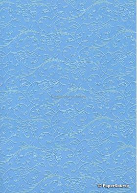 Embossed Espalier Pastel Blue Pearlescent A4 recycled paper | PaperSource