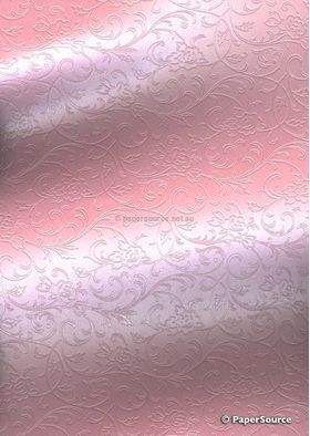 Embossed Espalier Pastel Pink Pearlescent A4 recycled paper | PaperSource