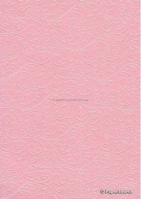 Embossed Espalier Pastel Pink Pearlescent A4 recycled paper | PaperSource