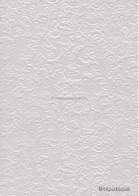 Embossed Guipure Crystal White Pearl Pearlescent A4 handmade, recycled paper | PaperSource