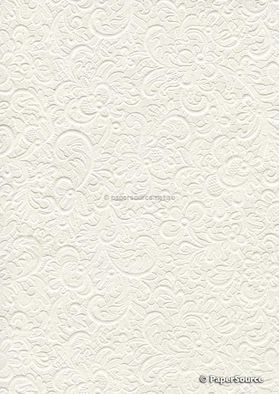 Embossed Guipure Off White, Matte, A4 handmade recycled paper | PaperSource