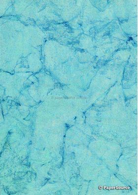 Batik Plain | Aqua Blue 200gsm Handmade Recycled A4 card | PaperSource