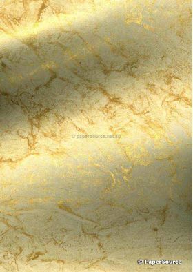 Batik Metallic - Ivory with Gold 200gsm Handmade Recycled Paper | PaperSource