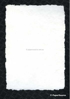 Deckled Handmade Khadi off-white natural A4 paper, 180gsm approx | PaperSource