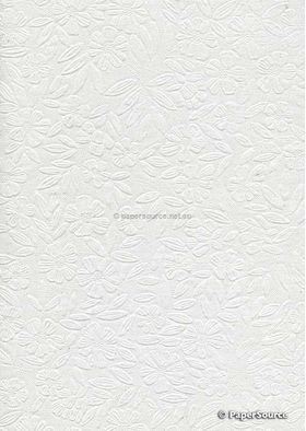 Chiffon Primrose White Sparkle Embossed A4 fabric | PaperSource