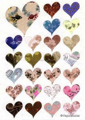 Washi Sticker set of Patterned Hearts | PaperSource