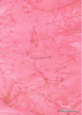 Batik Metallic | Pink with Gold 200gsm Handmade Recycled A4 card | PaperSource