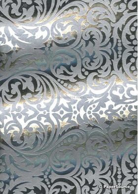 Flat Foil Silver Foil on Silver Pearlescent Cotton A4 handmade recycled paper | PaperSource