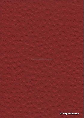 Leather Cheetah Red Embossed Faux Leather Handmade Recycled paper - reverse side of sheet | PaperSource