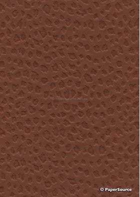 Leather Cheetah Red Brown - back of paper - Embossed Faux Leather Handmade Recycled paper | PaperSource