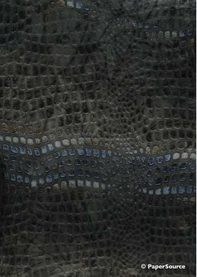 Leather Cobra Batik Charcoal Embossed Faux Leather Handmade Recycled paper | PaperSource