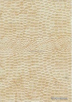 Leather Cobra Batik Cream Gold No. 2 Embossed Faux Leather Handmade Recycled paper | PaperSource