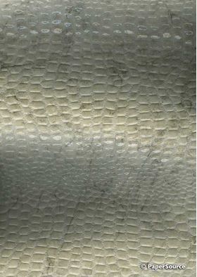 Leather Cobra Batik Grey No. 18 Embossed Faux Leather Handmade Recycled paper | PaperSource