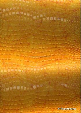 Leather Cobra Batik Orange No. 3 Embossed Faux Leather Handmade Recycled paper | PaperSource