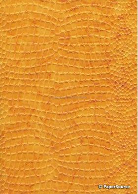 Leather Cobra Batik Orange No. 3 Embossed Faux Leather Handmade Recycled paper | PaperSource