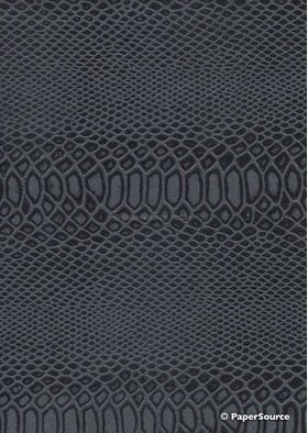 Leather Python Charcoal, Embossed Faux Leather, A4 handmade, recycled paper | PaperSource