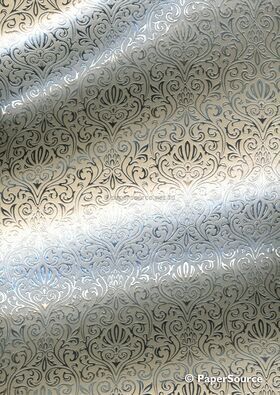 Foiled Eternity Silver Foil on Champagne Smooth Metallic Pearlescent Handmade, Recycled A4 Paper | PaperSource