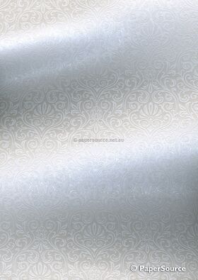 Foiled Eternity White Foil on Quartz Pearl Smooth Metallic Pearlescent Handmade, Recycled A4 Paper | PaperSource