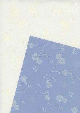 Vellum Patterned | Floral, a white pattern on Transparent A4 112gsm paper. Also known as Trace, Translucent or Tracing paper, Parchment or Pergamano. | PaperSource