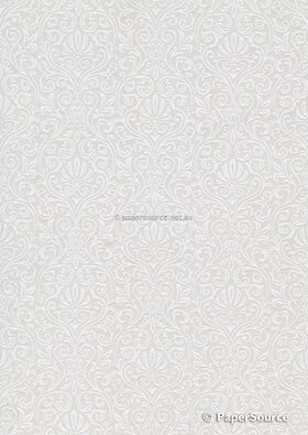 Foiled Eternity White Foil on Quartz Pearl Smooth Metallic Pearlescent Handmade, Recycled A4 Paper | PaperSource