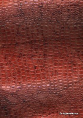 Leather Cobra Batik Red No. 4 Embossed Faux Leather Handmade Recycled paper | PaperSource