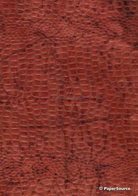 Leather Cobra Batik Red No. 4 Embossed Faux Leather Handmade Recycled paper | PaperSource