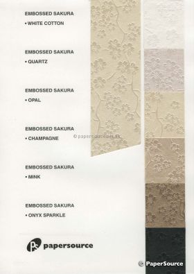 Embossed Sakura Colour Chart A4 handmade recycled paper | PaperSource