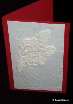 IDEA - Card using an embossed paper cut out coloured using pencils