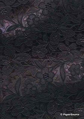 Embossed Foil Black Foil on Black Matte Cotton A4 handmade recycled paper curled